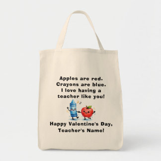 Personlig lärarvalentin-totebag tygkasse