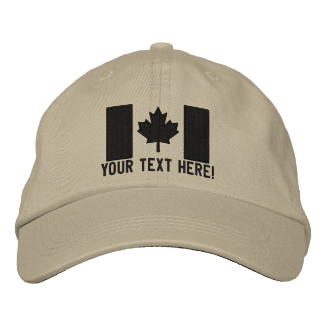 Personlig Large Canadian Flagga Embroidery Broderad Keps (Framsida)