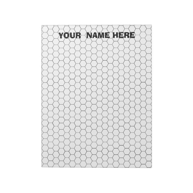 Personlig Large Hexagon Graph Papper Anteckningsblock (Roterad)