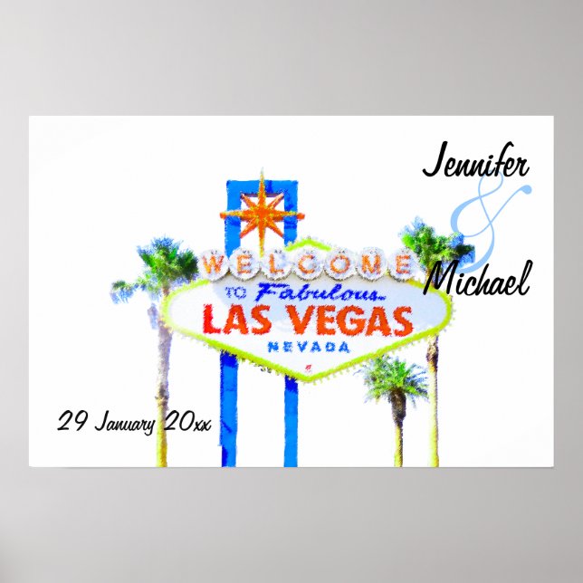 Personlig Las Vegas bröllopsbanner Poster (Framsidan)