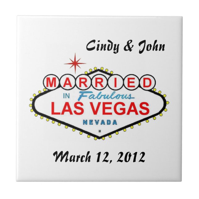 Personlig Las Vegas gift i Las Vegas Tile Kakelplatta (Framsidan)