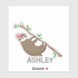 Personlig lat maskot tjej klistermärken