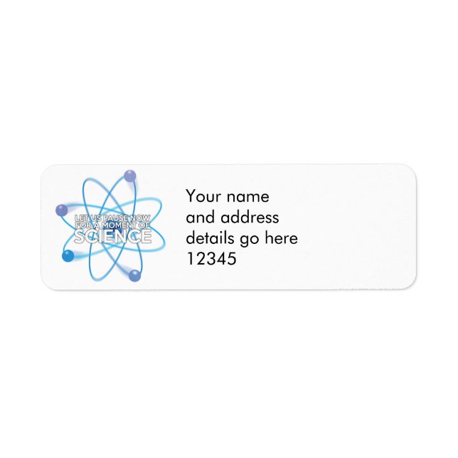 Personlig LÅT OSS PAUSE NU science Returadress Etikett (Framsidan)