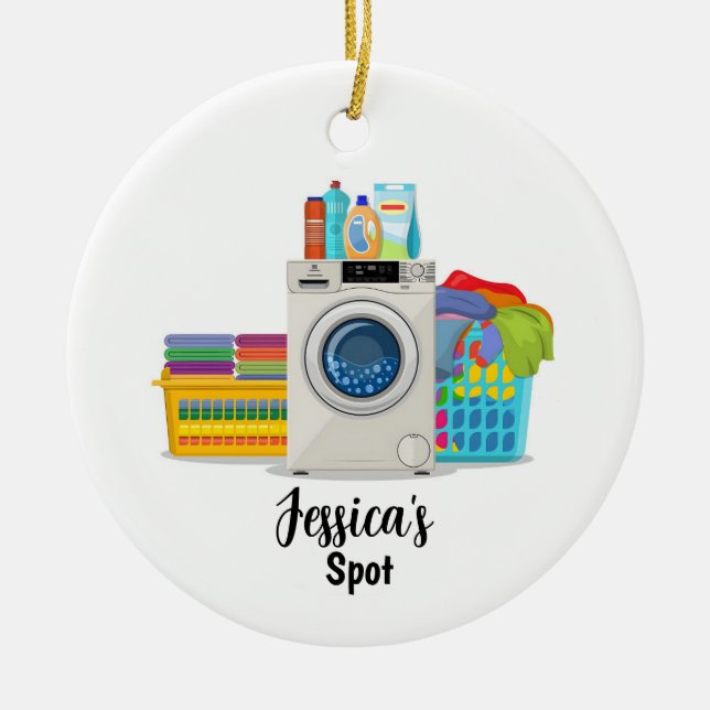 Personlig Laundromat jul Ornament Tvätt (Framsidan)