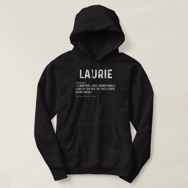 Personlig Laurie Mamma Noun Firstname Mothersday Hoodie (Design framsida)
