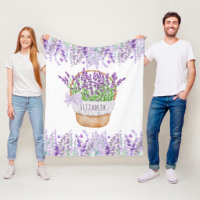Personlig Lavendel Blommig Lila Grön Korg