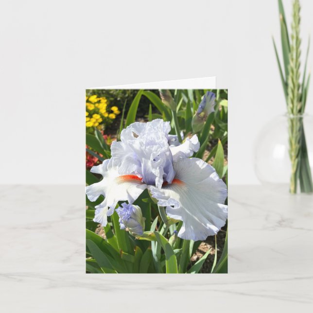 Personlig Lavendel Iris Lyckönskningskort Kort (Framsida)