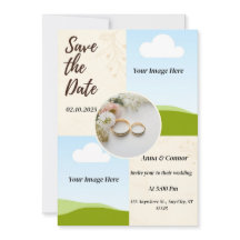 personlig lavendelfält bröllopskort