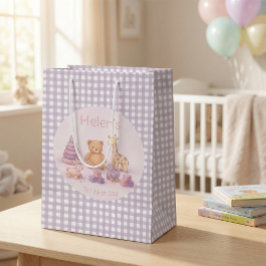 Personlig lavendelgingham 1-årsdag 