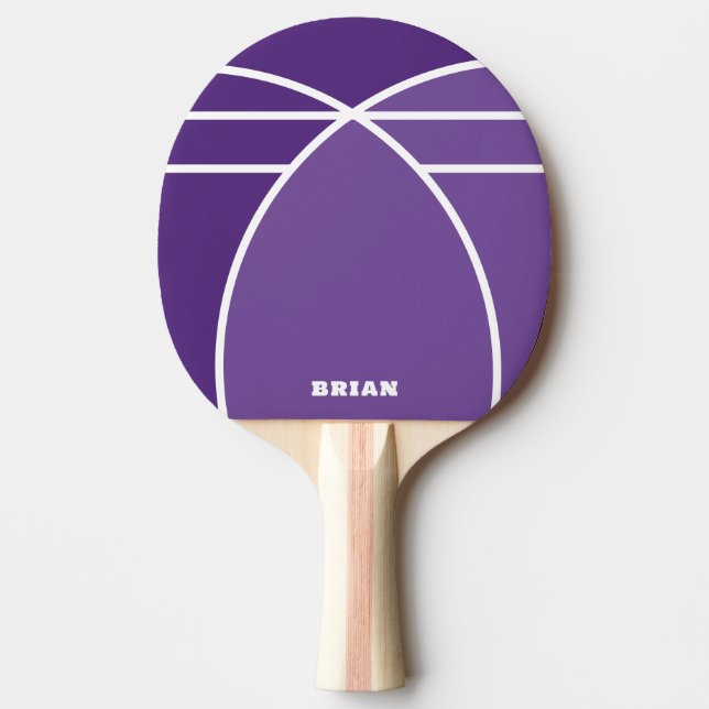 Personlig lavendelpingisracket med namn pingisracket (Framsidan)