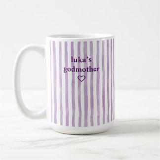 Personlig Lavendelrandig Fadder Kaffemugg