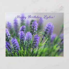 Personlig Lavender Birthday Card Vykort
