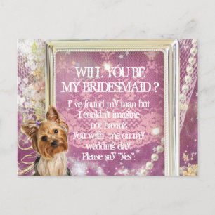 Personlig Lavender, blir du min Bridesmaid Inbjudan Vykort
