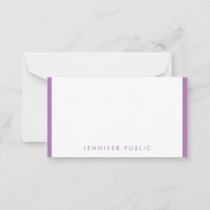 Personlig Lavender Färg Handwrite Monogram Anteckningskort