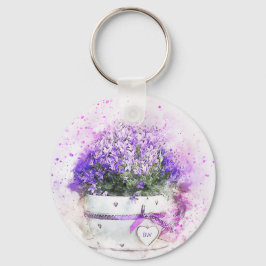 Personlig Lavender Flowers Feminine Nyckelring