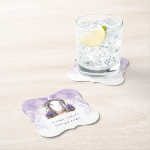 Personlig Lavender Garden Wedding Underlägg Papper