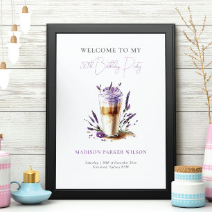 Personlig Lavender-kaffets födelsedag Poster