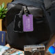 Personlig lavender lila resgodsagenummer bagagebricka (Front & Back)