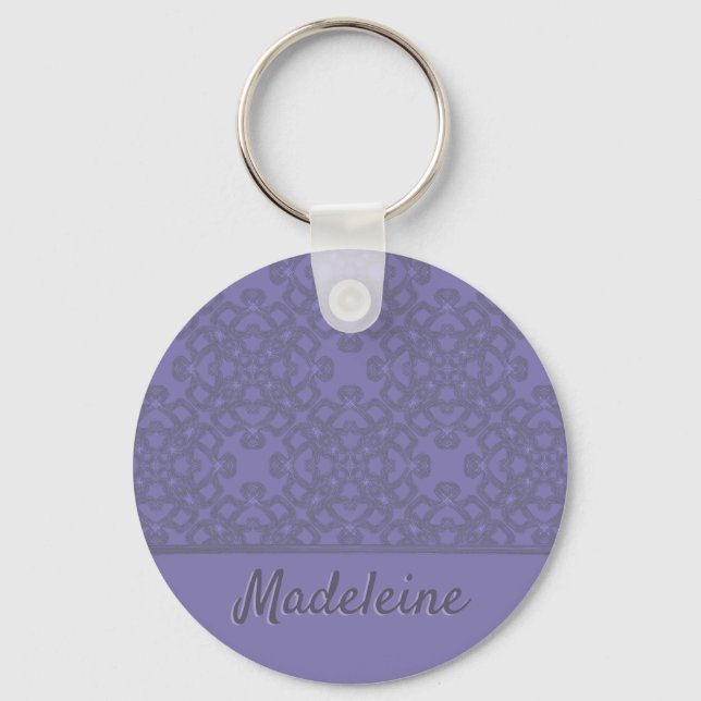 Personlig lavender mönster nyckelring (Framsida)
