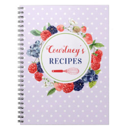 Personlig Lavender Polka Dot Cake Sweets Recipe Anteckningsbok