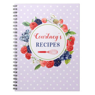 Personlig Lavender Polka Dot Cake Sweets Recipe Anteckningsbok