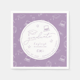 Personlig Lavender Studentfest Napkins Pappersservett
