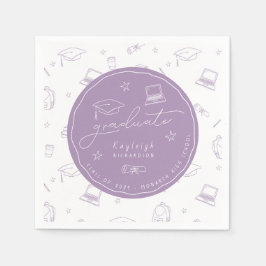 Personlig Lavender Studentfest Napkins Pappersservett