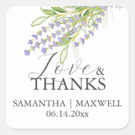 Personlig Lavender Wedding Favor Stickers Fyrkantigt Klistermärke