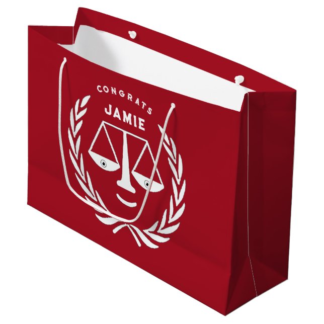 Personlig Lawyer Gratulerar Large Gift Bag (Framsidan Vinklad)
