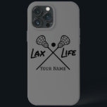Personlig LAX (Lacrosse) Life iphone case<br><div class="desc">Höj ditt mobila spel med den här personligen "Lax Life"-mobiltelefonväska. Om du visar kärlek för lacrosse kombinerar fodral stil och skydd i ett. Låt din passion skina och välkomna Lax Life med alla samtal och all text. Ut både på och utanför fält!</div>