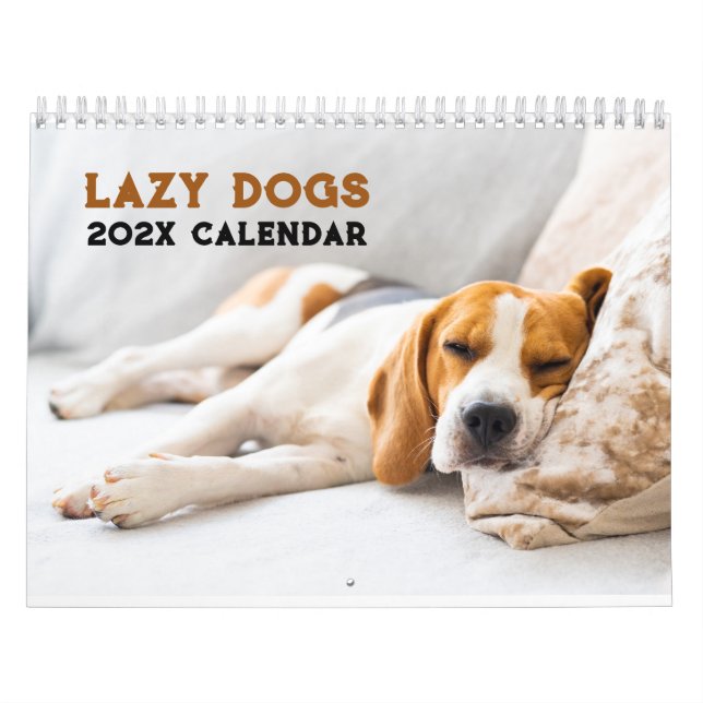 Personlig Lazy Hundar 2026 Kalender (Omslag)
