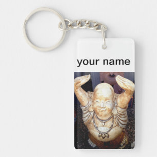 personlig leende buddha-nyckelkedja nyckelring