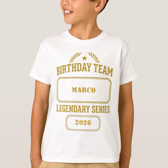 Personlig Legend Series Guld Födelsedag T Shirt (Framsida)