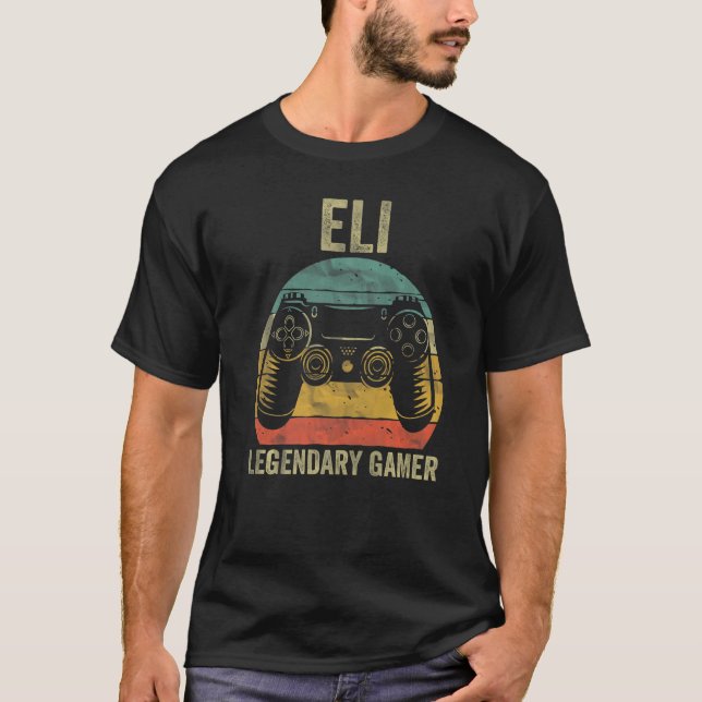Personlig Legendary Gamer Shirt Eli Namn Video T Shirt (Framsida)