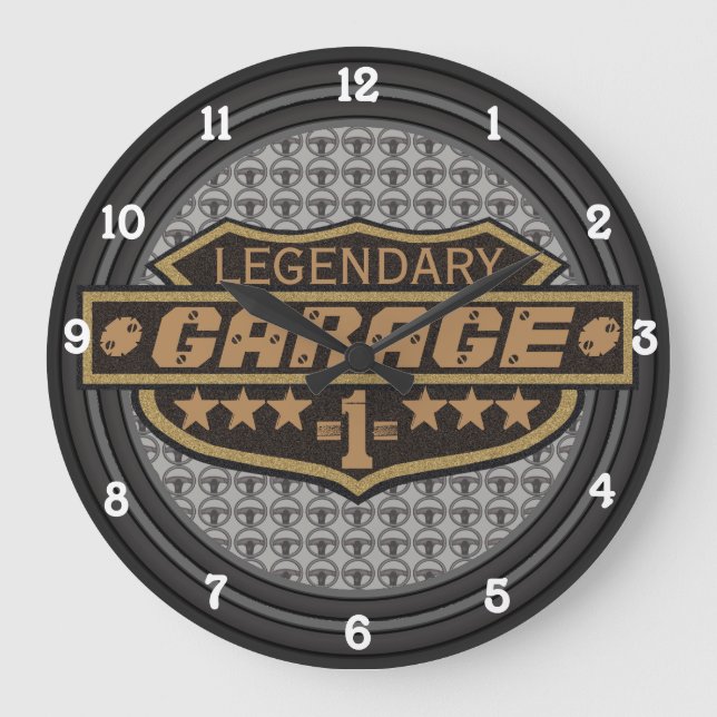 Personlig Legendary Garage Stor Klocka (Framsida)
