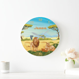 Personlig Lejon om Savannah Stor Klocka