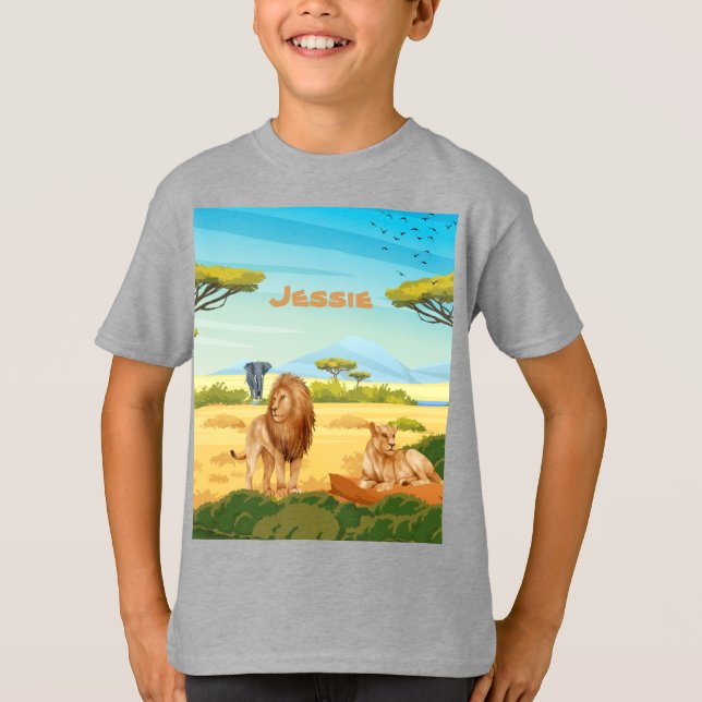 Personlig Lejon om Savannah T Shirt (Framsida)