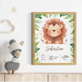 Personlig lejon övertoningsgrafik poster