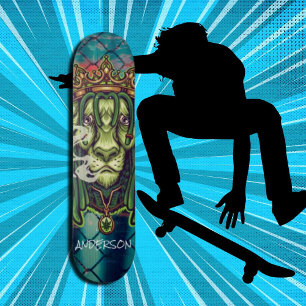 Personlig LEJONA OGRÄS KUNG Mini Skateboard Bräda 18,5 Cm