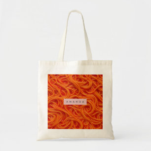 Personlig lekfull spaghetti i tomatsås tygkasse
