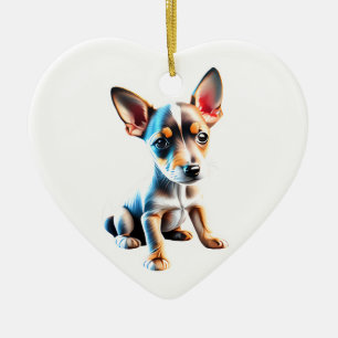 Personlig Leksak Fox Terrier Puppy Julgransprydnad Keramik