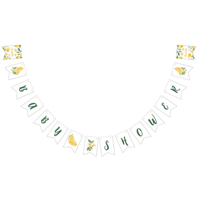 Personlig Lemon Baby Shower  Vimplar (Alla)