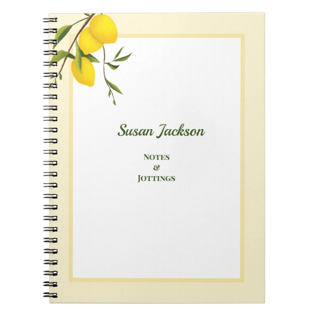 Personlig Lemon Citrus Botanical Anteckningsbok (Framsidan)