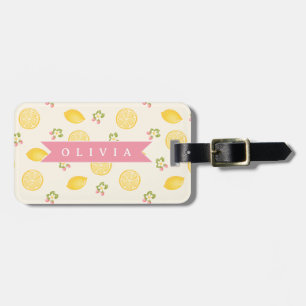 Personlig Lemon Floral Sommar Anpassat Namn Bagagebricka