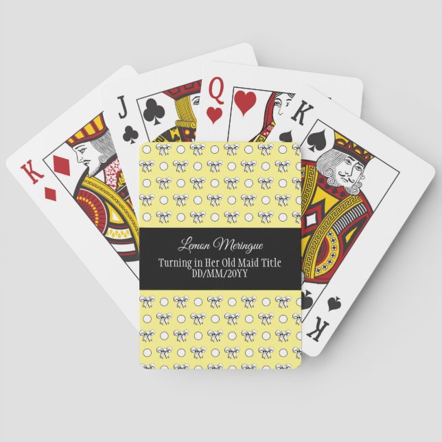 Personlig Lemon Gul Vit Prickiga Band Casinokort (Baksidan)