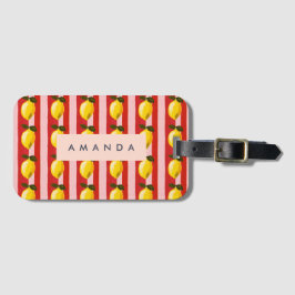 Personlig Lemon Rand Mönster Gult Lemons Bagagebricka