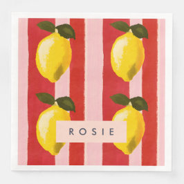 Personlig Lemon Rand Mönster Gult Lemons Pappersservett