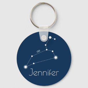 Personlig Leo Zodiac Constellation Nyckelring