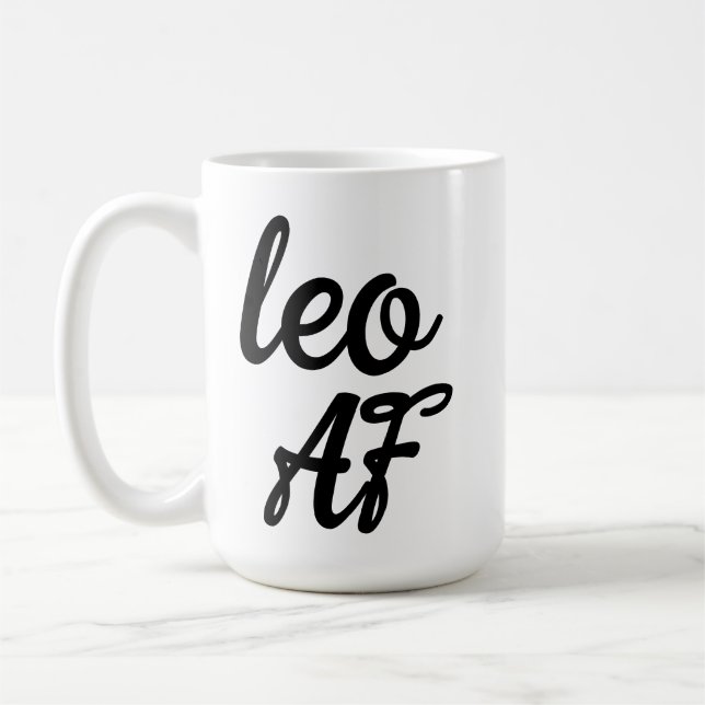 Personlig Leo Zodiac Sign Mugg, AF-kaffe Kaffemugg (Vänster)
