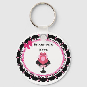 Personlig Leopard Bling Cupcoa Keychain Nyckelring